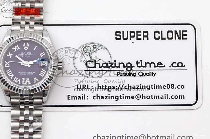 SS Bracelet 904L Dial Steel Best Roman Edition President NH05 TWF on Markers Purple DateJust 28 1:1 Lady 0331